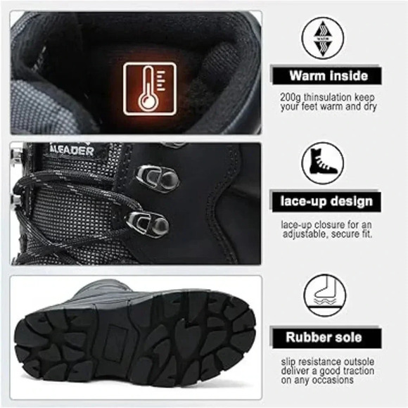 Men\'s Waterproof Winter Snow Boots Thinsulate SIZE 7-13 main image 6